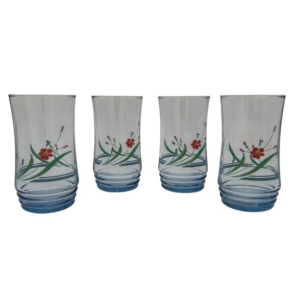 Vintage Libbey Corelle Go-Alongs Coordinate Glasses Tumblers Coolers Set of 4 - Picture 1 of 4